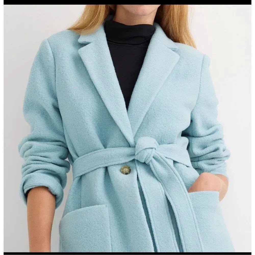 J.Crew Italian boiled wool wrap blazer jacket dusty shale 16